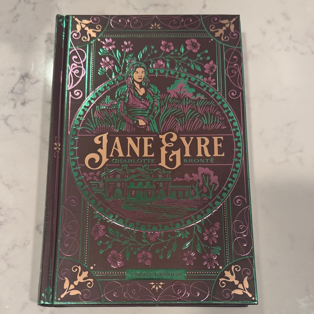 Jane Eyre by Charlotte Brontë Hardcover Decorative Classic - Purple & Green